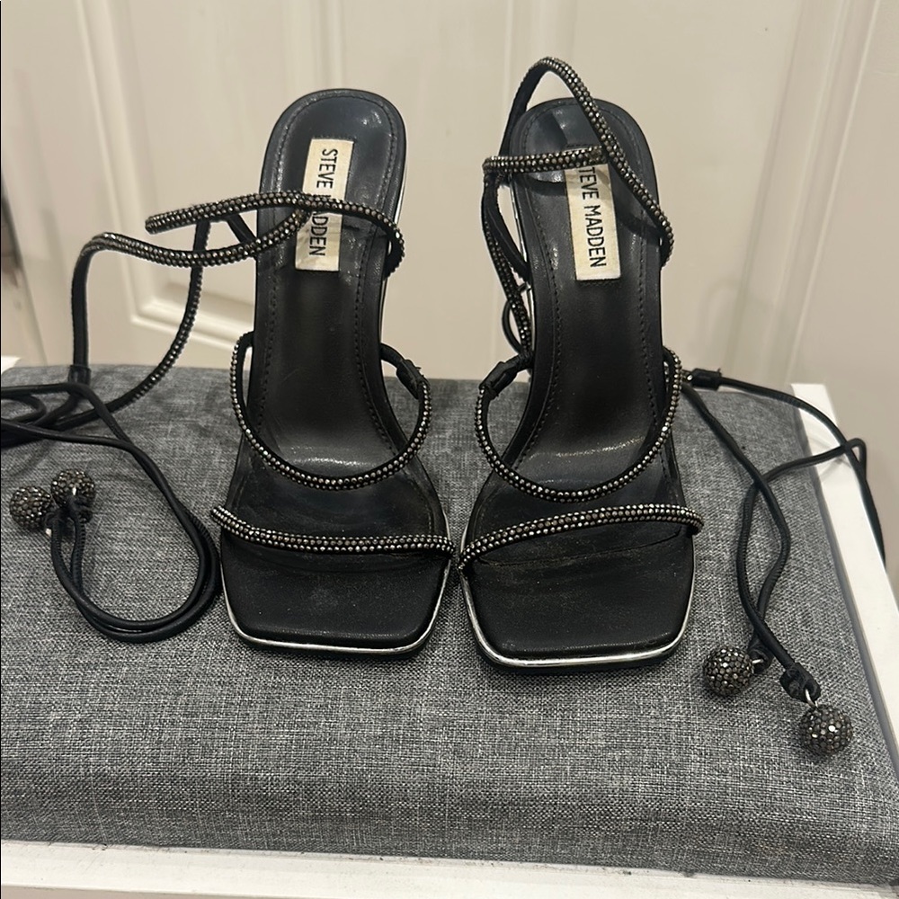 Steve Madden Black Strappy Heels